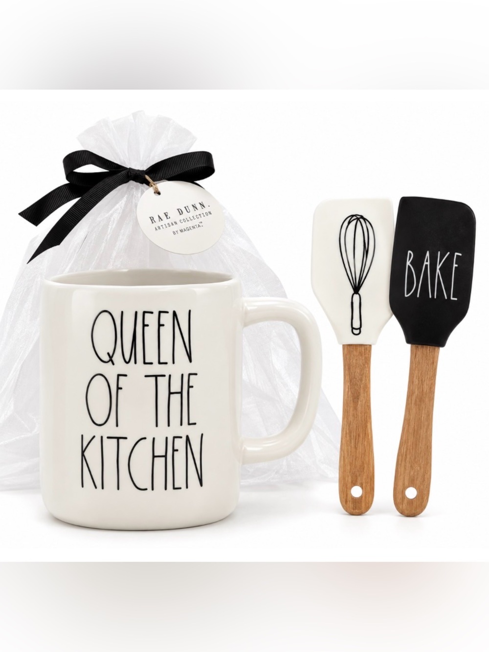 Rae Dunn Queen of the Kitchen Mug Spatula Gift Set HTF NWT